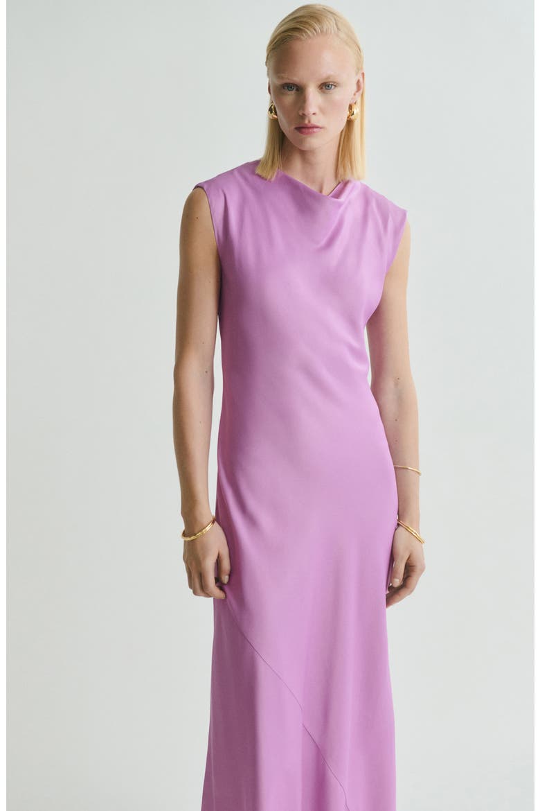 Satin Midi Dress, Alternate, color, LIGHT/ PASTEL PURPLE