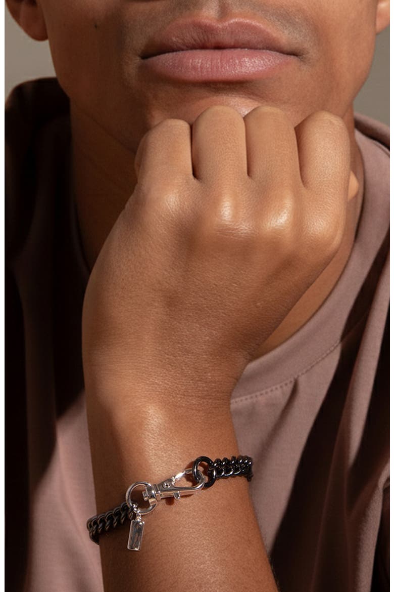Curb Hook Bracelet, Alternate, color, Gunmetal