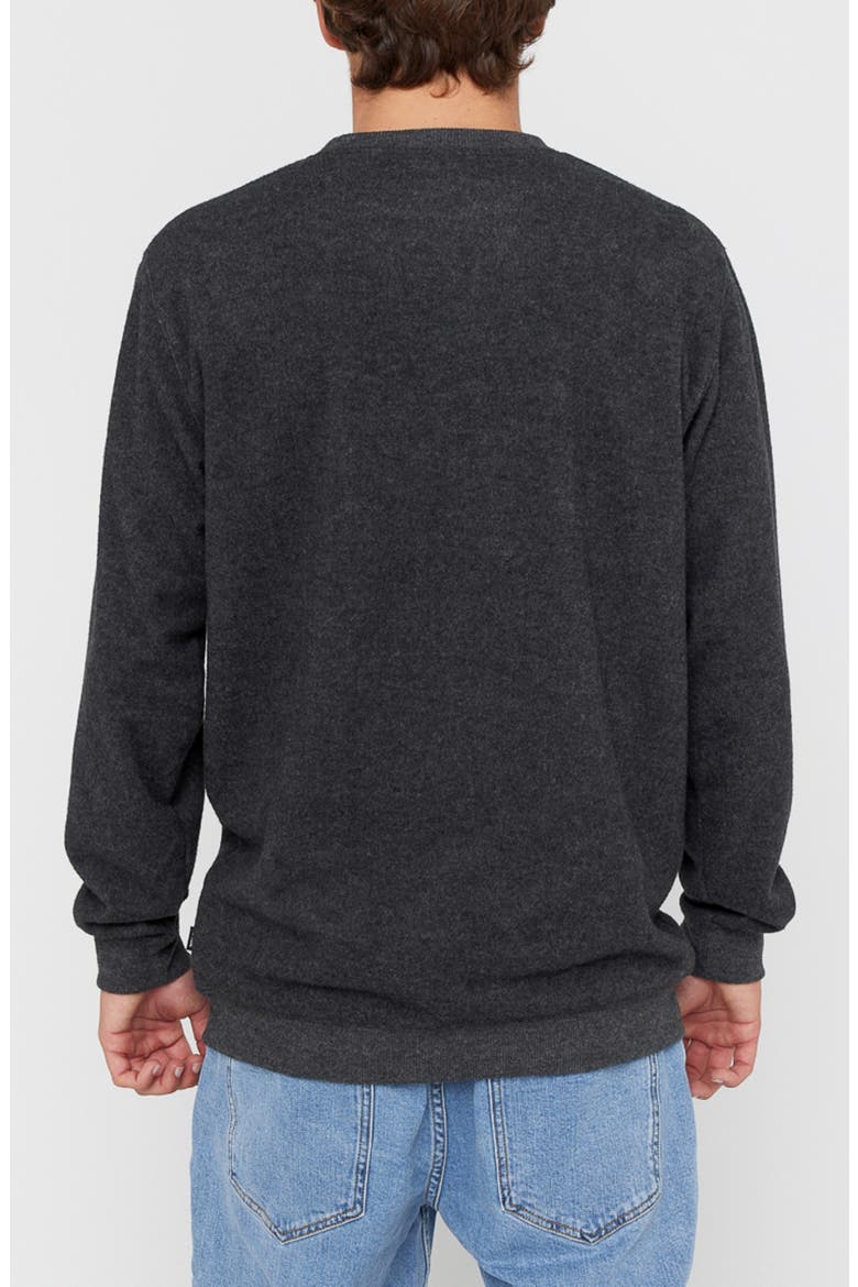 Grid Crewneck Pocket Sweatshirt, Alternate, color, BLACK MARLE