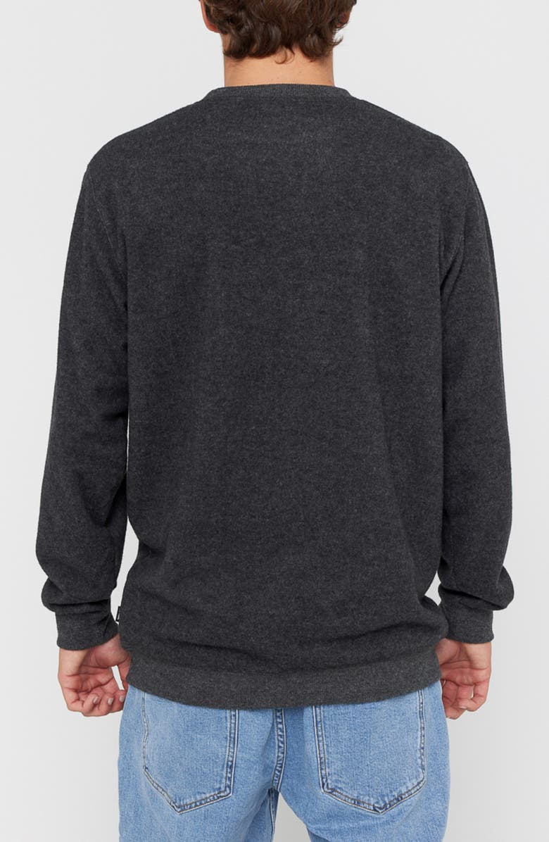 Rip Curl Grid Crewneck Pocket Sweatshirt, Alternate, color, Black Marle