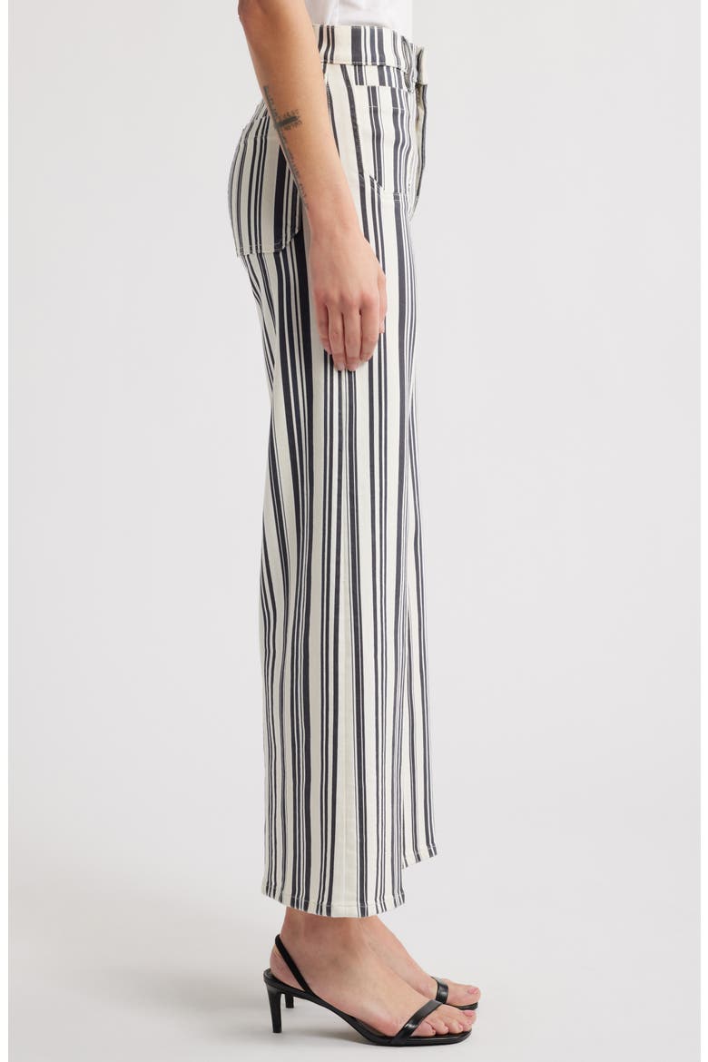 Le Slim Palazzo Patch Pocket High Waist Wide Leg Jeans, Alternate, color, NAVY STRIPE