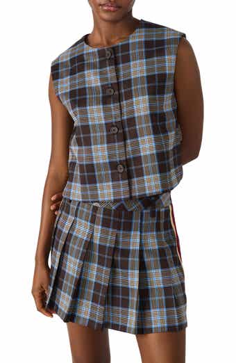 Steve Madden Alessa Sleeveless Plaid Shirt