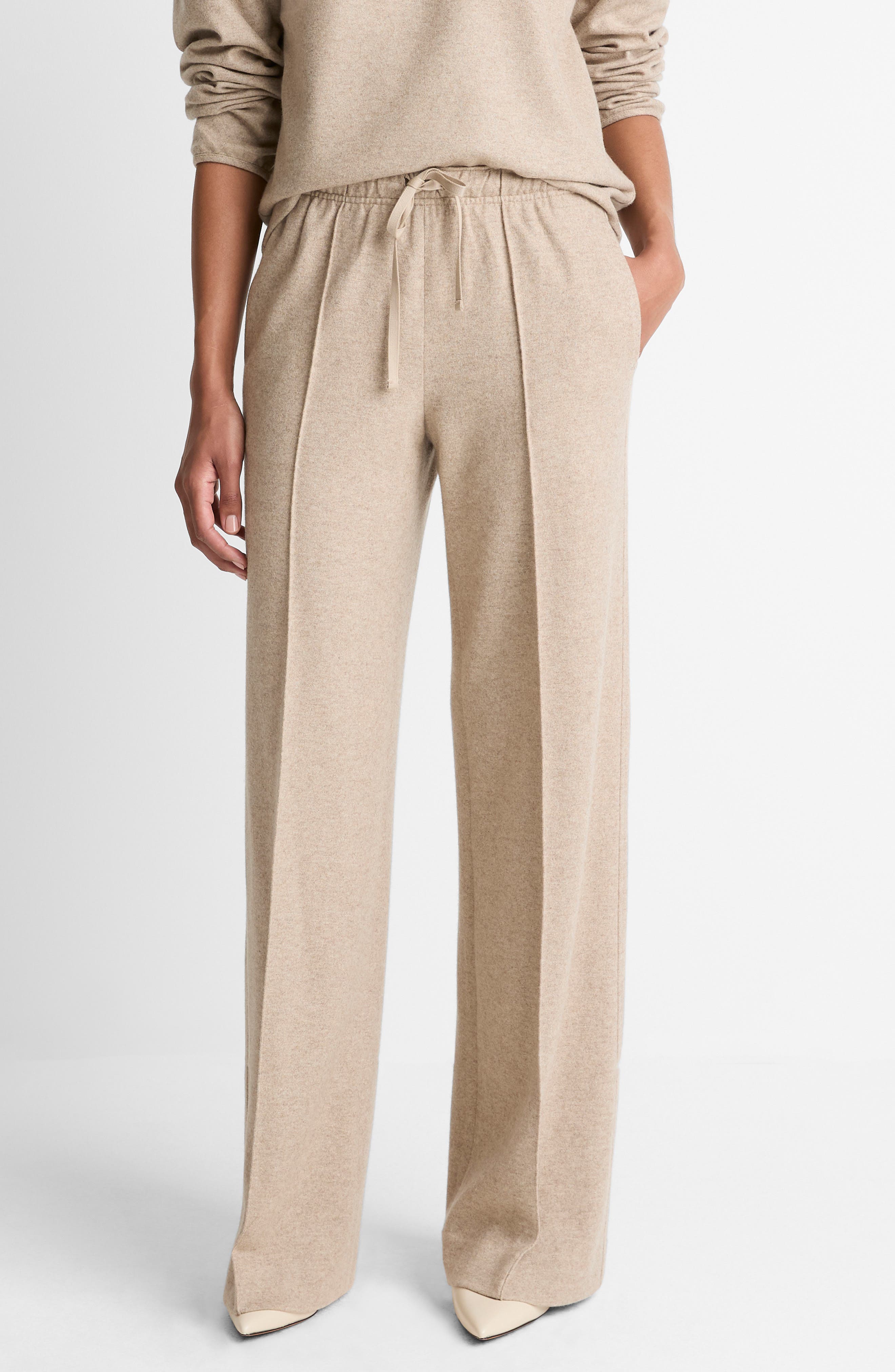 Wide Leg Wool Blend Pants