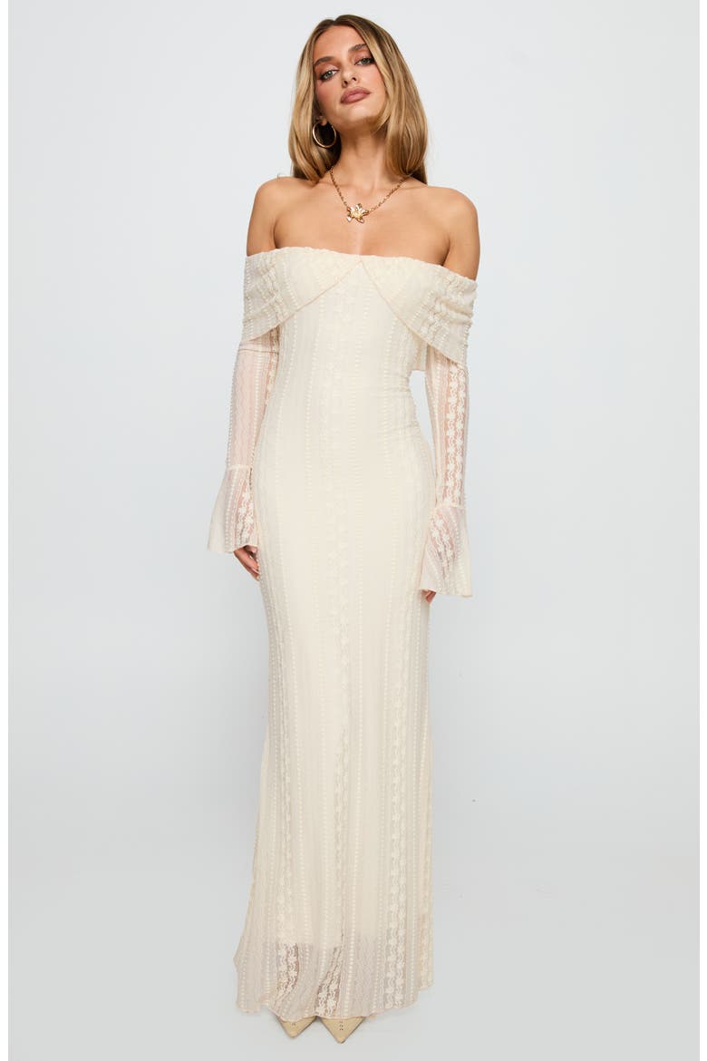 Perdita Long Sleeve Lace Maxi Dress, Alternate, color, CREAM