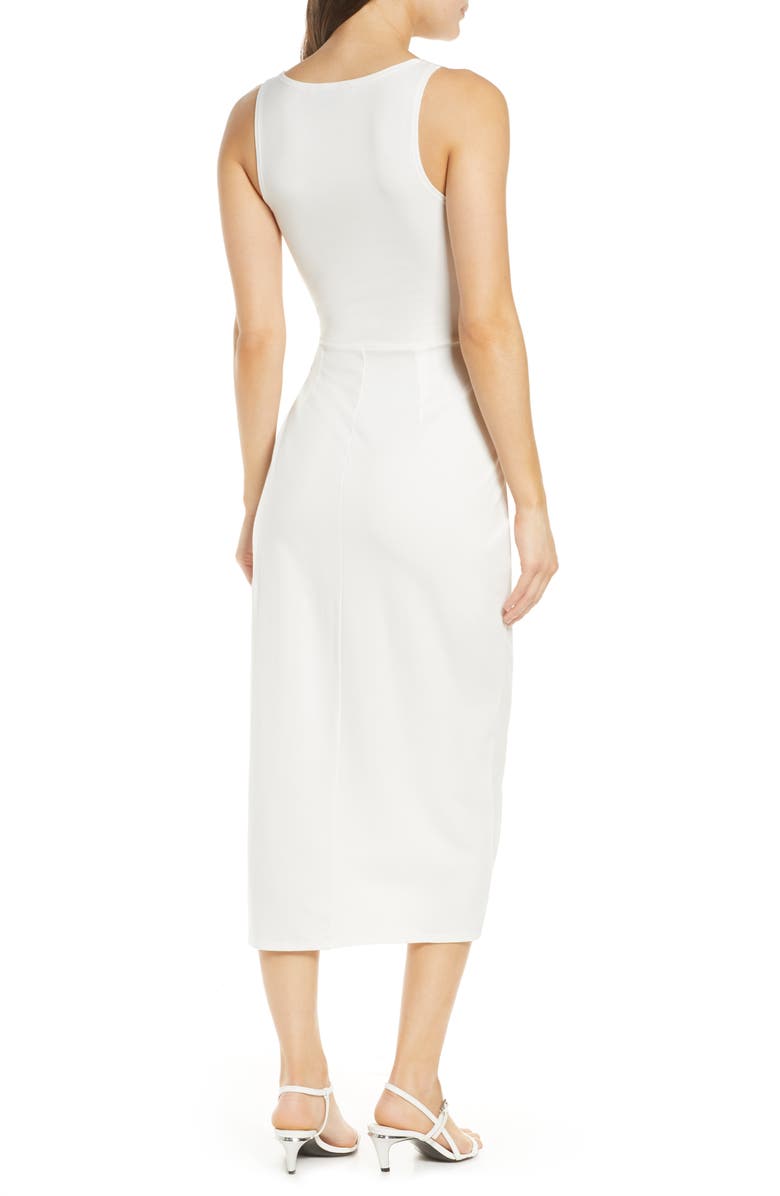French Connection Zenna Sleeveless Faux Wrap Dress, Alternate, color, White