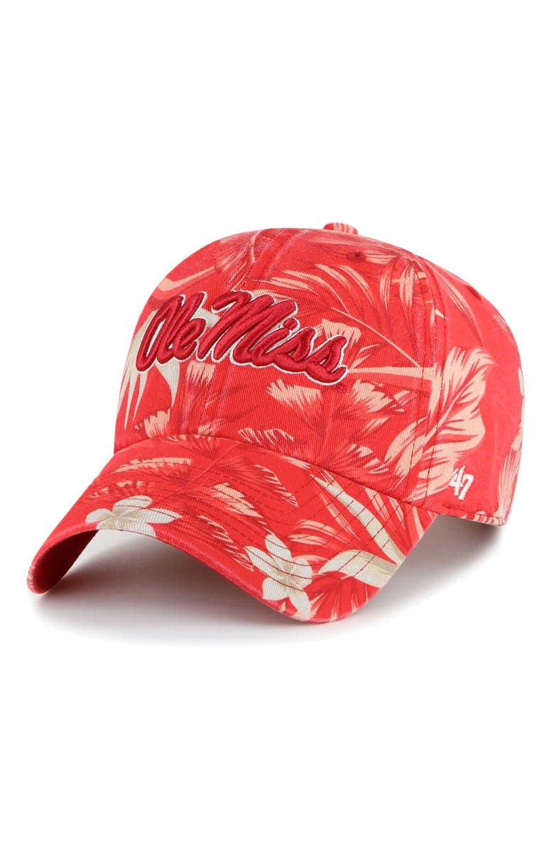 '47 Men's '47 Red Ole Miss Rebels Tropicalia Clean Up Adjustable Hat, Main, color, Red
