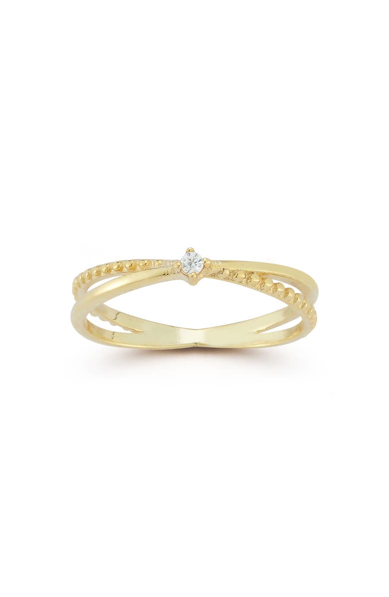 GLAZE JEWELRY 14K Gold Plated Silver Crisscross Ring, Alternate, color, Gold