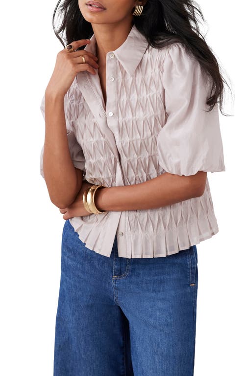 Mint Velvet Puff Sleeve Smock Shirt In Neutral