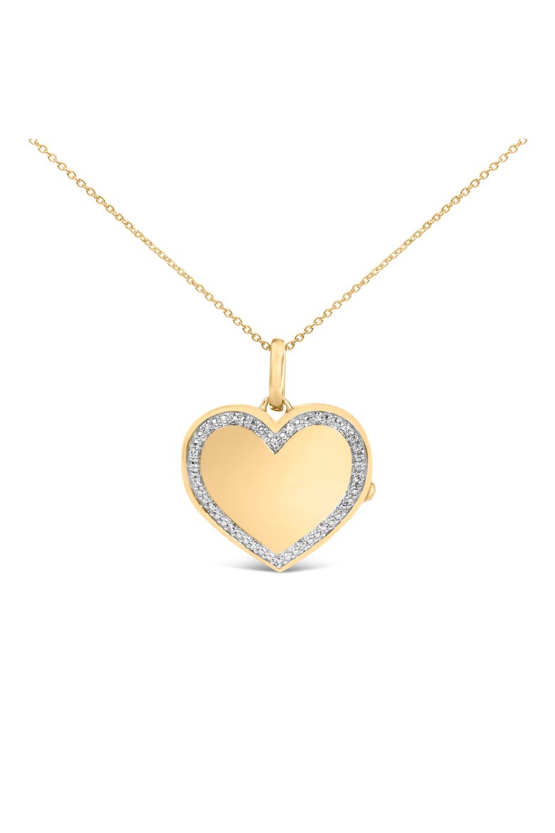 Gold Vermeil 1/10 Cttw Diamond Heart Locket Pendant Necklace, Main, color, Silver