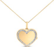 Haus of Brilliance Gold Vermeil 1/10 Cttw Diamond Heart Locket Pendant Necklace