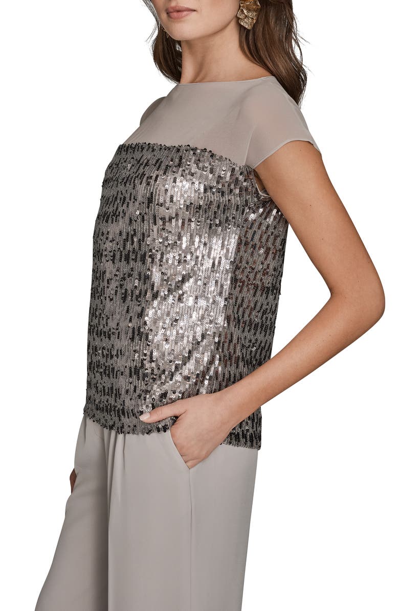 Donna Karan New York Mesh Sequin Top, Alternate, color, Vapor