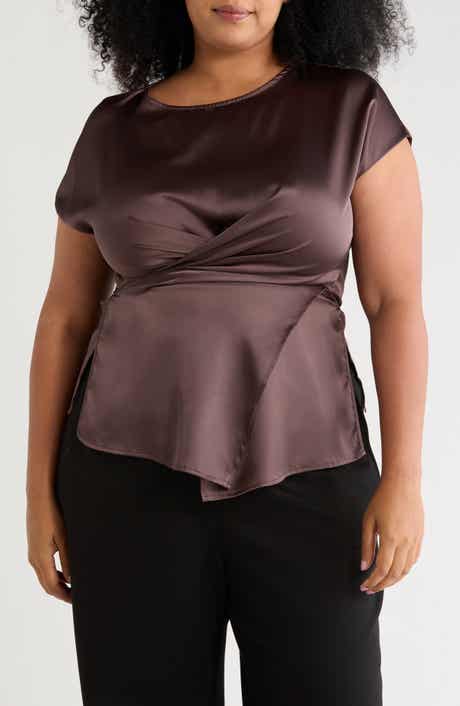 Satin Crossover Front Top