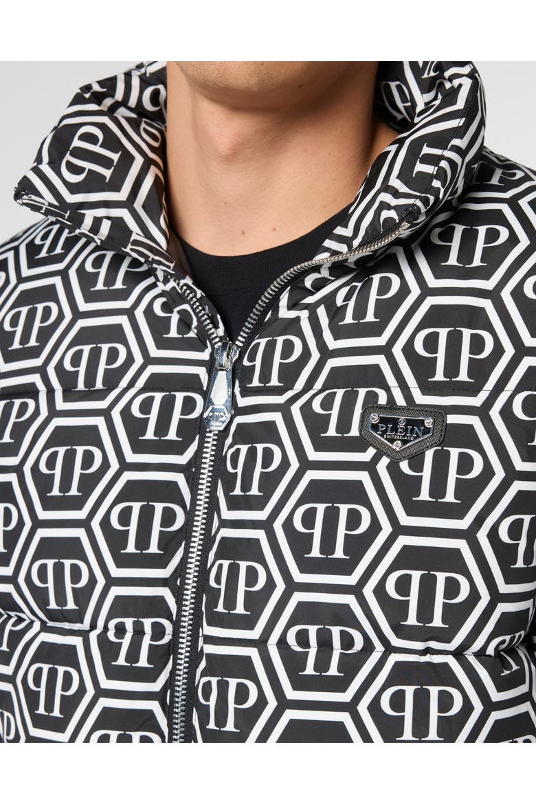 Nylon Puffer Jacket Monogram Men, Alternate, color, black