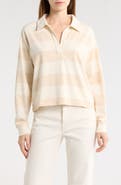 Marine Layer Luxe Rugby Stripe Sueded Cotton Top