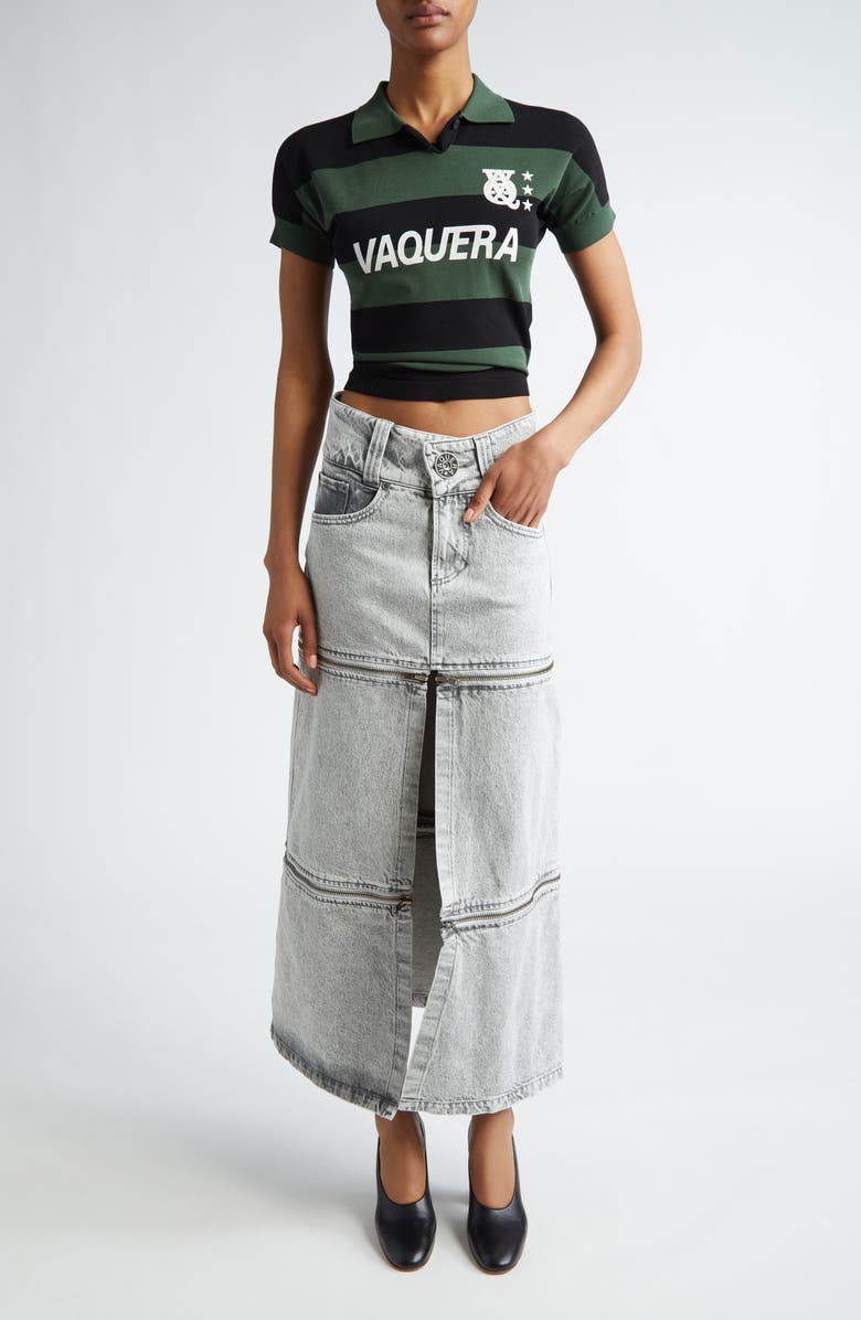 Vaquera Denim Zip Skirt, Alternate, color,