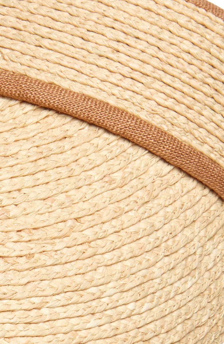 Lack of Color Straw Visor with Linen Bow, Alternate, color, Natural