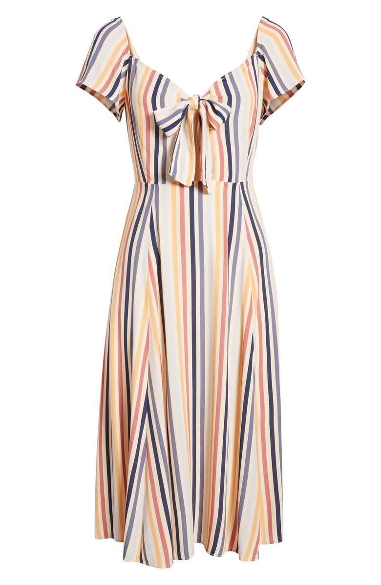 Leith Tie Front A-Line Dress, Alternate, color, 