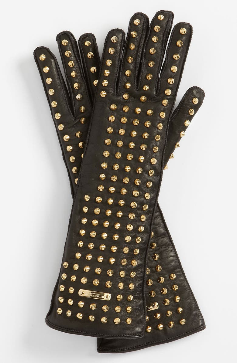 Burberry Studded Leather Gloves, Main, color, 