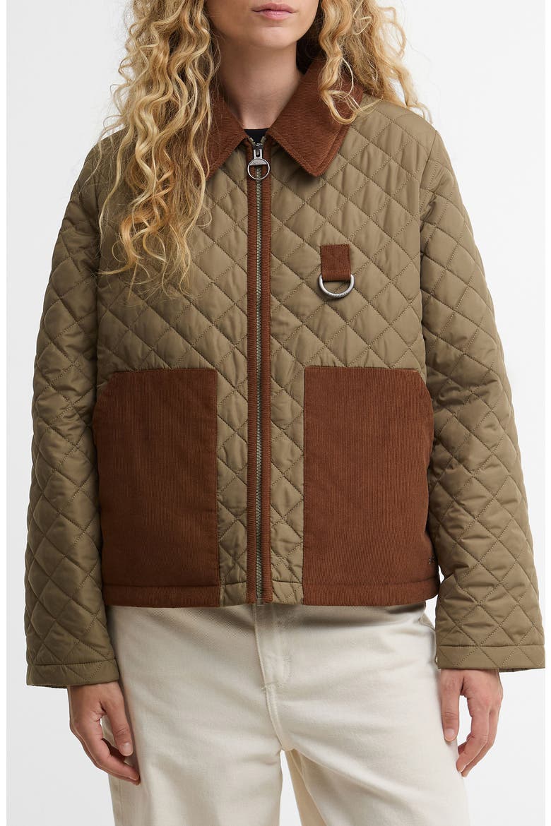 Aylesby Quilted Jacket, Main, color, DUSKY GREEN