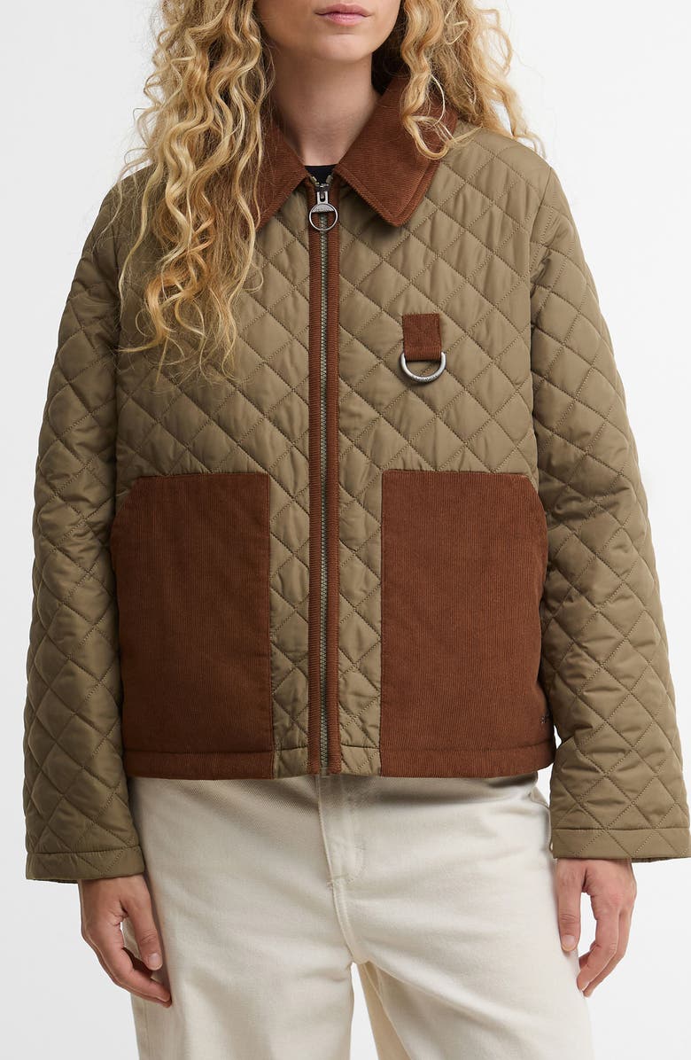 Barbour Aylesby Quilted Jacket, Main, color, Dusky Green