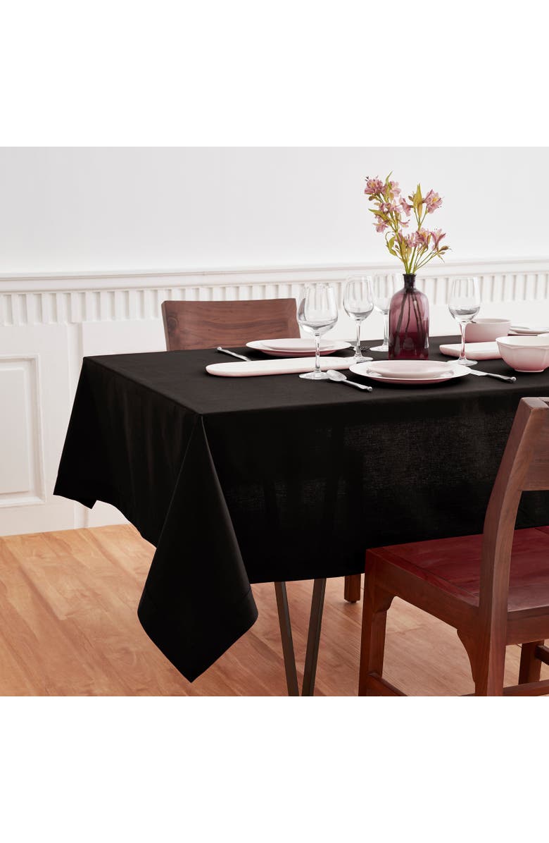 Solino Home Cotton Linen Tablecloth - Dru, Main, color, Black