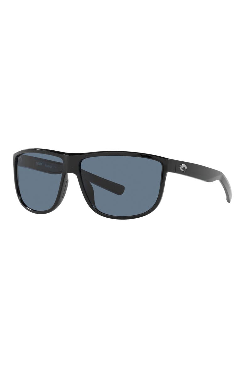 61mm Polarized Square Sunglasses, Alternate, color, BLACK GREY