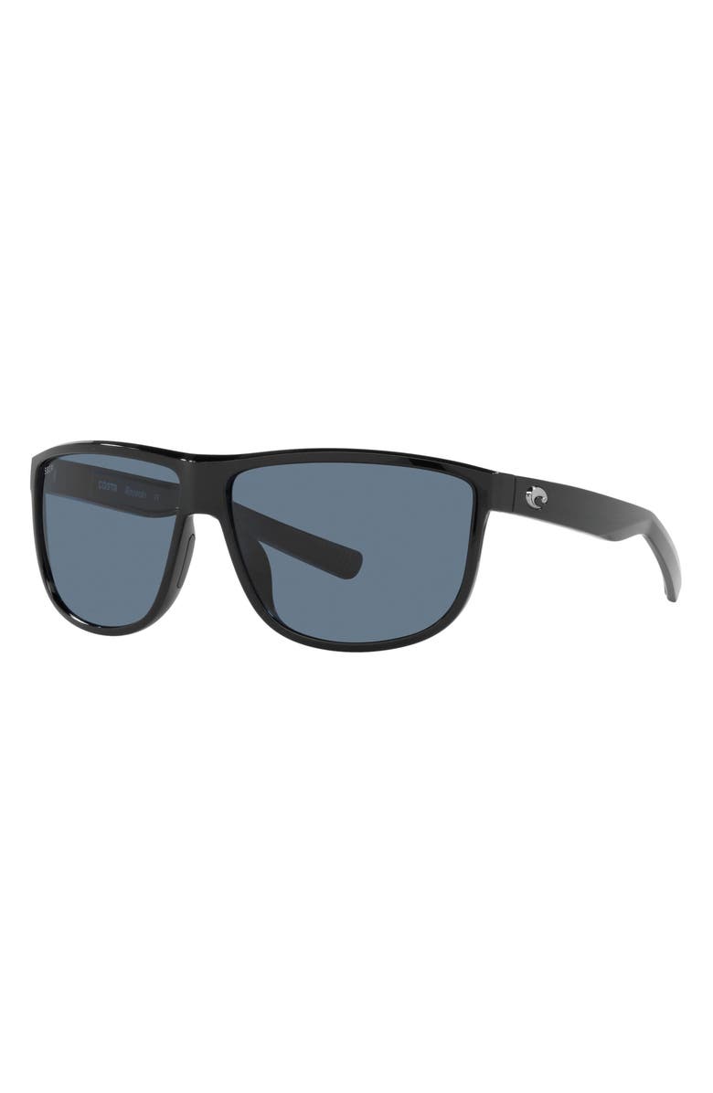 Costa Del Mar 61mm Polarized Square Sunglasses, Alternate, color, Black Grey