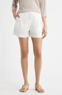 CITY BLUES Pleated Stretch Cotton Shorts
