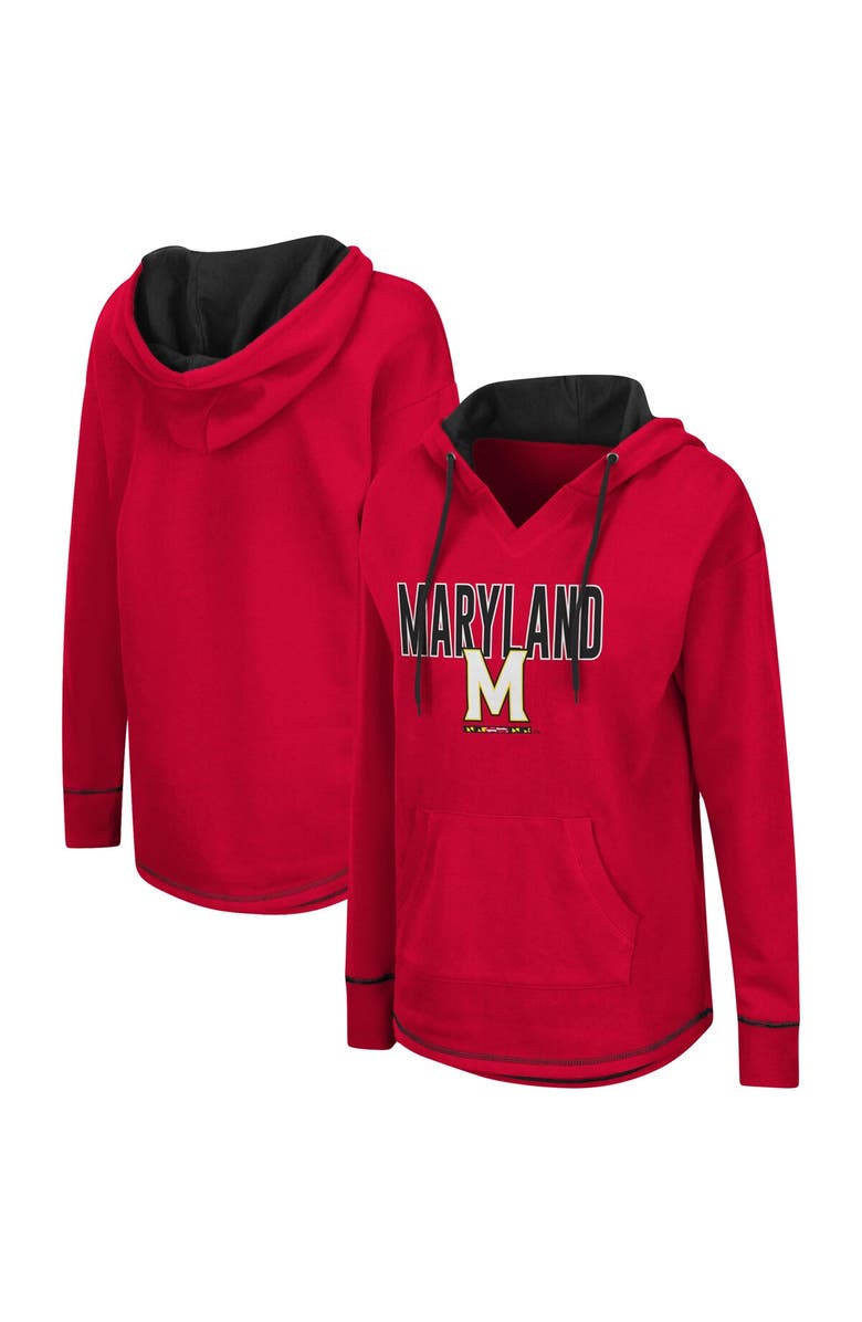 COLOSSEUM Women's Colosseum Red Maryland Terrapins Tunic Pullover Hoodie, Main, color, 
