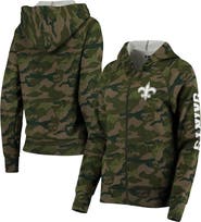 New Era Women's New Era Camo New Orleans Saints Raglan Full-Zip Hoodie