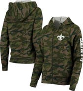 New Era Women's New Era Camo New Orleans Saints Raglan Full-Zip Hoodie
