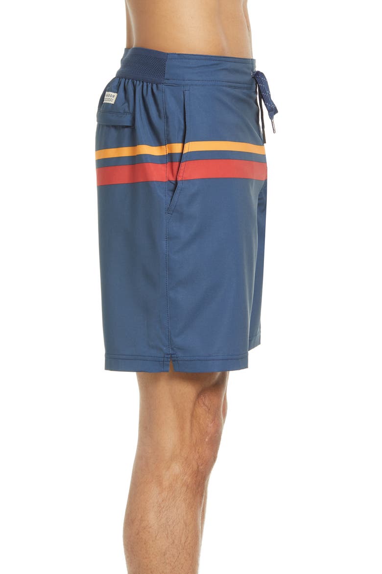 The Ozone Swim Trunks, Alternate, color, RED COMP STRIPE