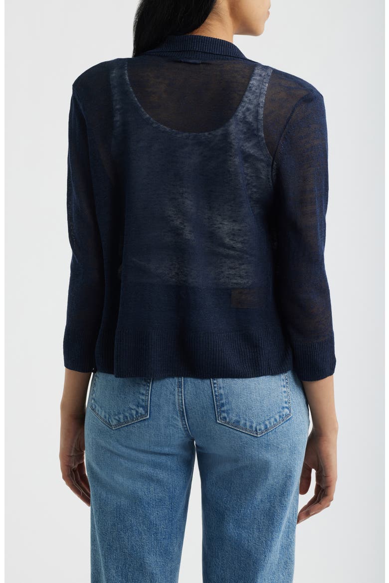 Featherknit Linen Blend Cardigan, Alternate, color, DARK INDIGO