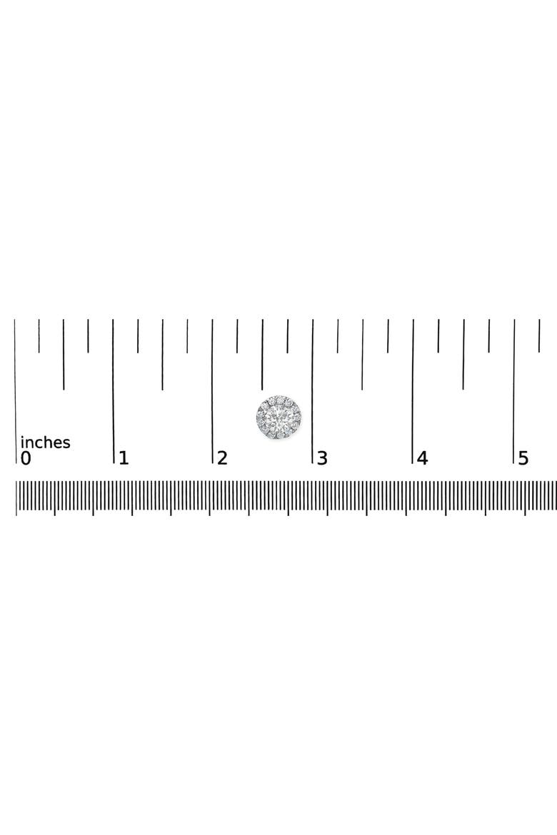 14K White Gold 3/4 Ct Lab-Grown Diamond Floating Halo Stud Earring, Alternate, color, White