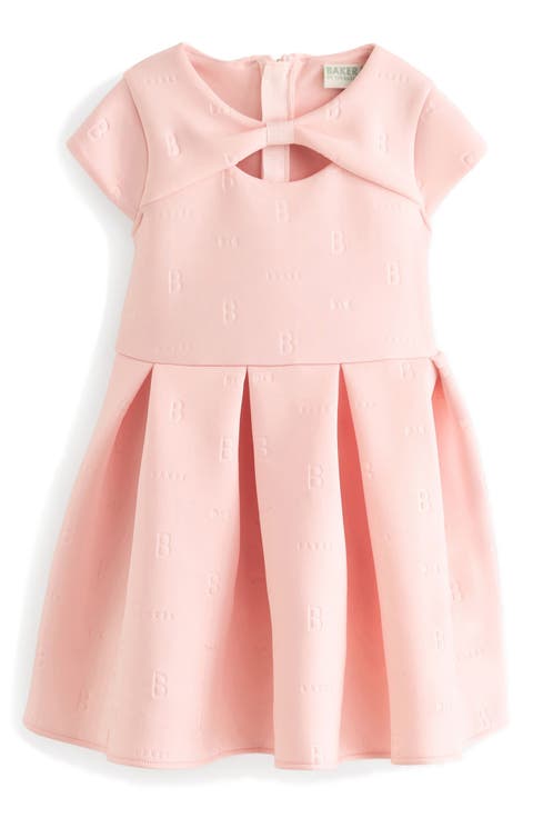 Kids' Bow Embossed Scuba Party Dress (Little Kid)