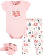 Hudson Baby Cotton Comfort 3Pk Bodysuit, Pants, and Shoes