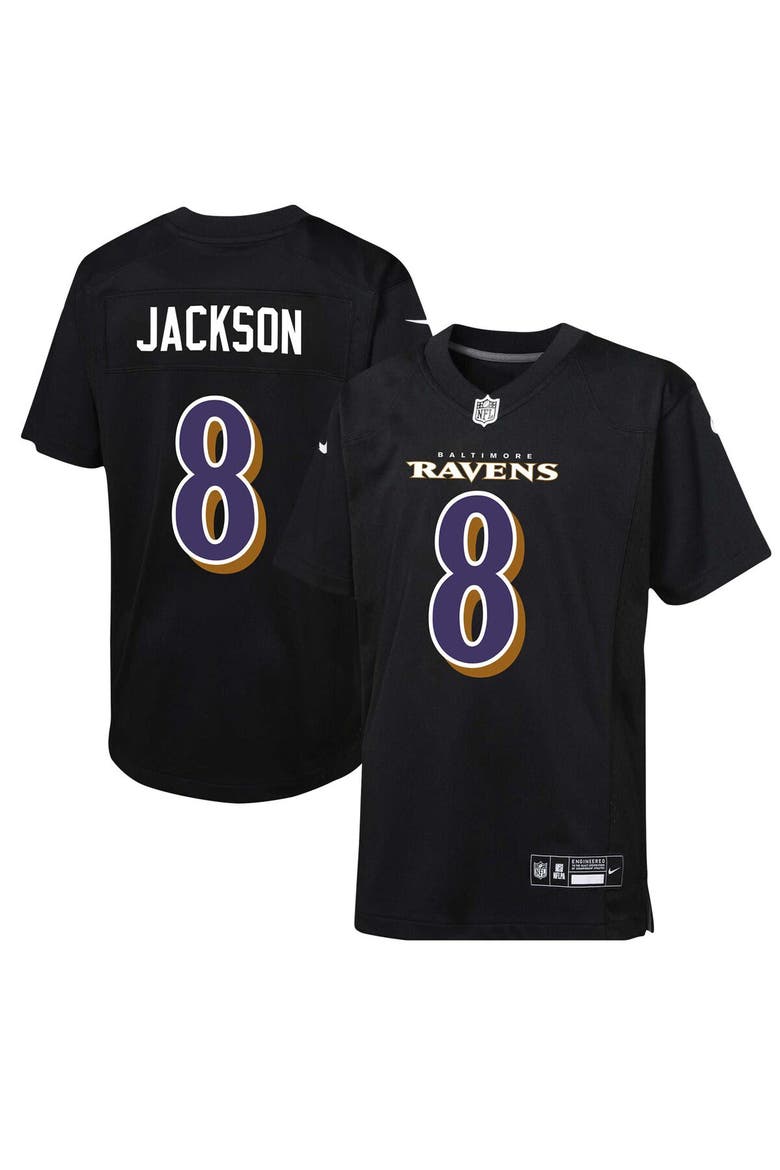 Youth Nike Lamar Jackson Black Baltimore Ravens Fashion Game Jersey, Alternate, color, Black