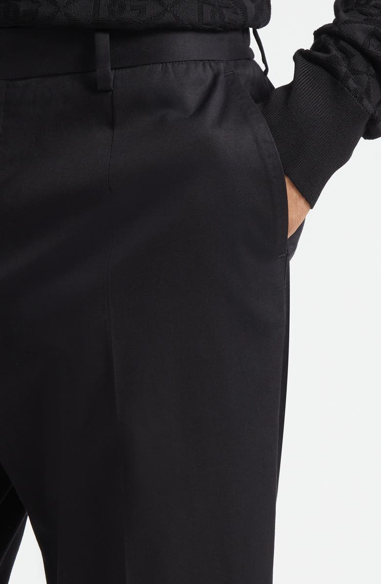 Dolce&Gabbana Cotton Stretch Gabardine Trousers, Alternate, color, N0000 Nero