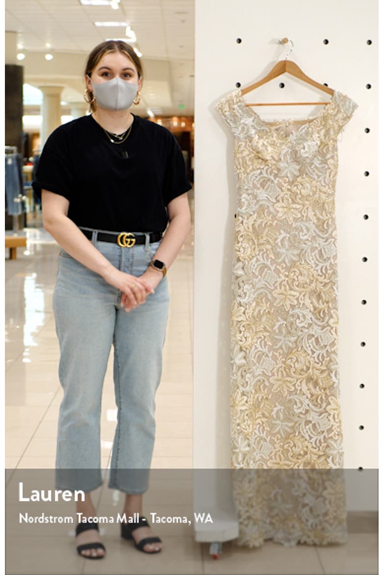 Cap Sleeve Embroidered Lace Gown video