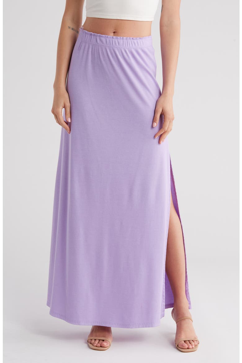 Rib Maxi Skirt, Main, color, PASTEL LILAC