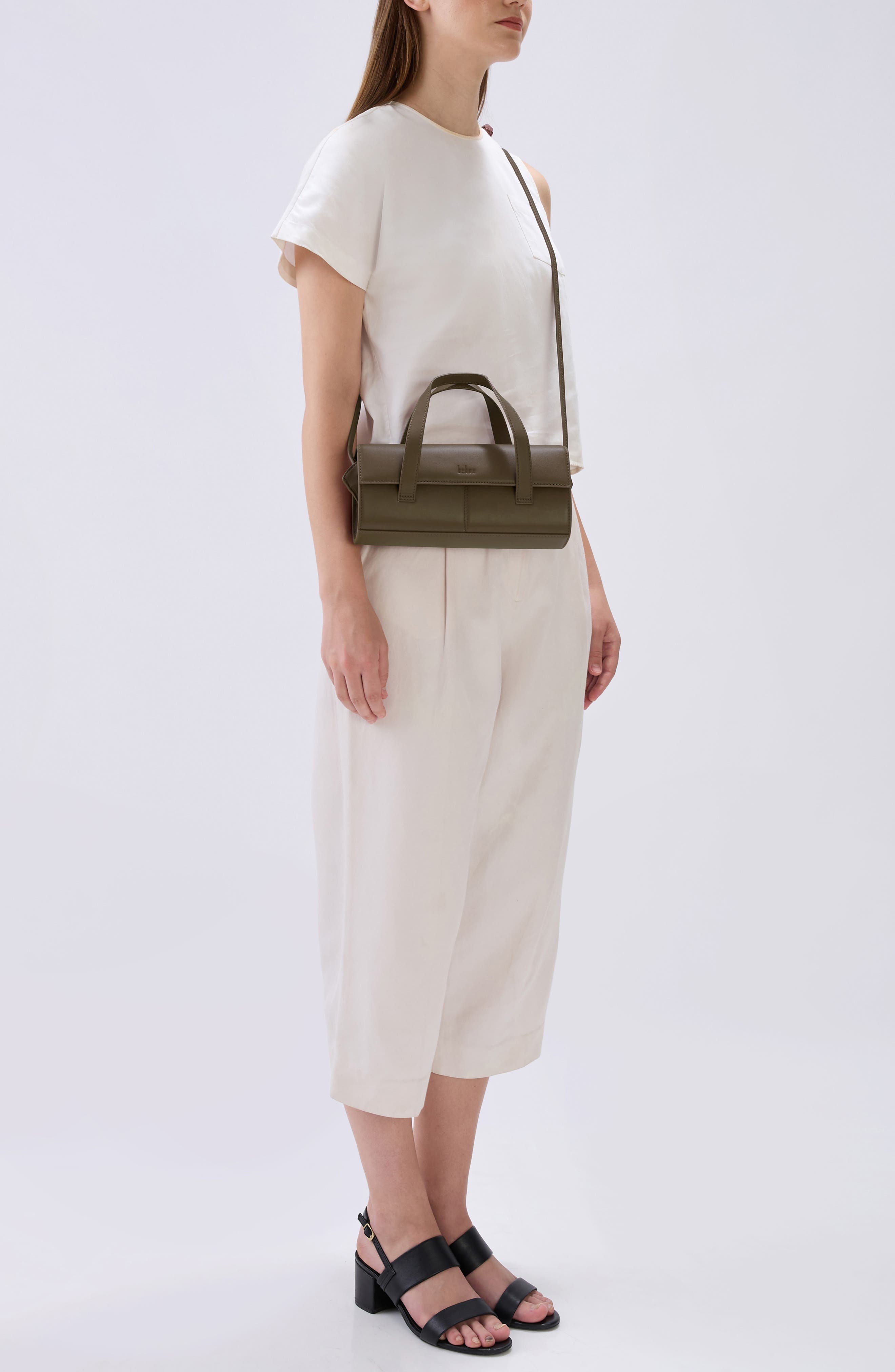 Mini Michelle Nappa Leather Crossbody Bag, Alternate, color, WOOD