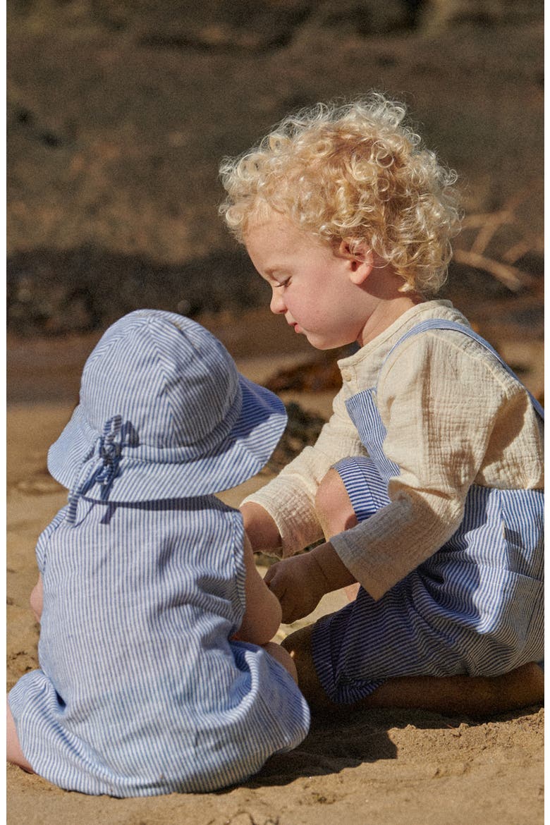 Tucker Shortie Overalls, Alternate, color, BLUE STRIPE