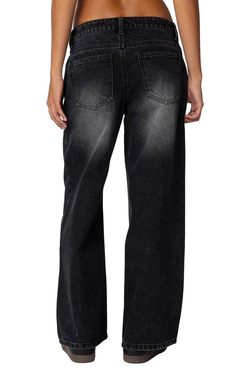 EDIKTED Magda Low Rise Wide Jeans, Alternate, color, Black-Washed