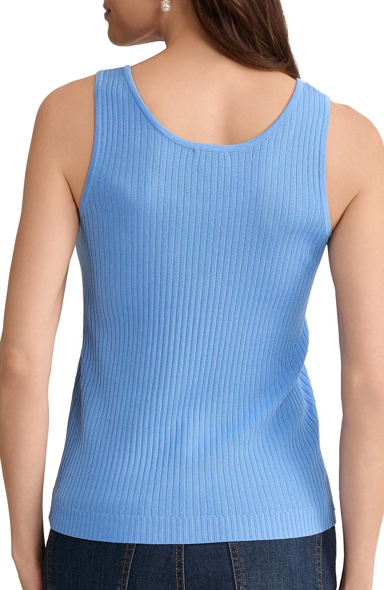 Jones New York Scoop Neck Rib Sweater Tank, Alternate, color, Blue Horizon