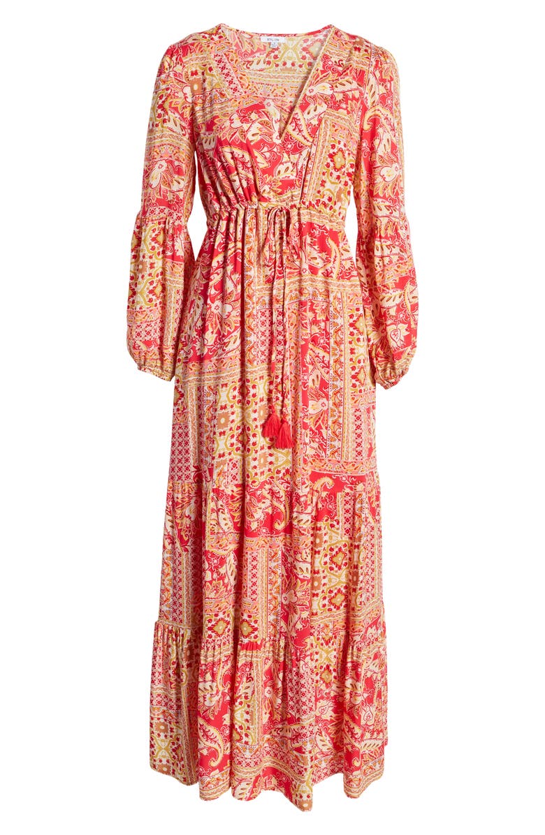 BTFL-life Boho Patchwork Long Sleeve Dress, Alternate, color,