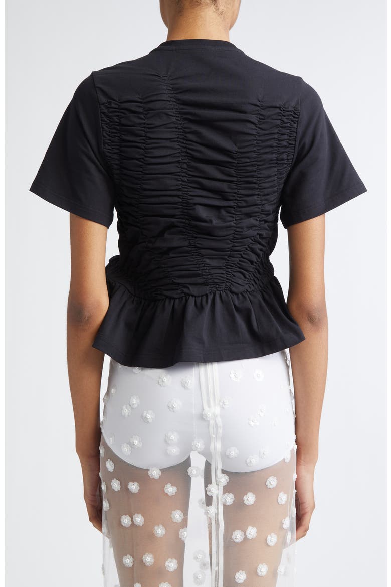 Ace Smocked Jersey Peplum T-Shirt, Alternate, color, BLACK