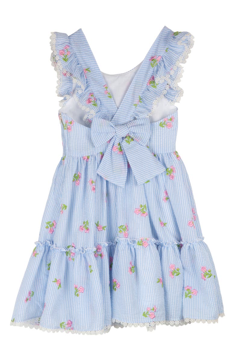 Rare Editions Kids' Floral Embroidered Seersucker Sundress & Tote, Alternate, color, 