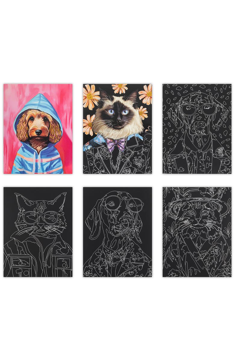 Brea Reese Scratch Art Paper Pad, Pet Fashion, Alternate, color, Multicolored