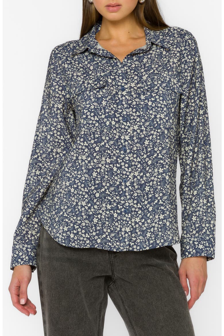Talma Relaxed Fit Button-Up Shirt, Main, color, MIDNIGHT NAVY FLORAL GARDEN