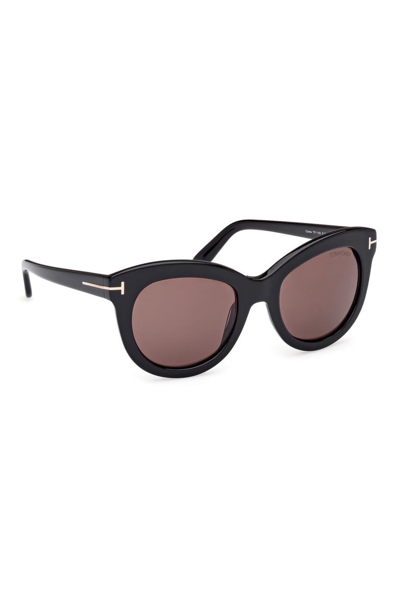 Odette 53mm Butterfly Sunglasses, Alternate, color, BLACK ECO / T LOGO / BROWN